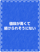 値段が高くて続けられそうにない